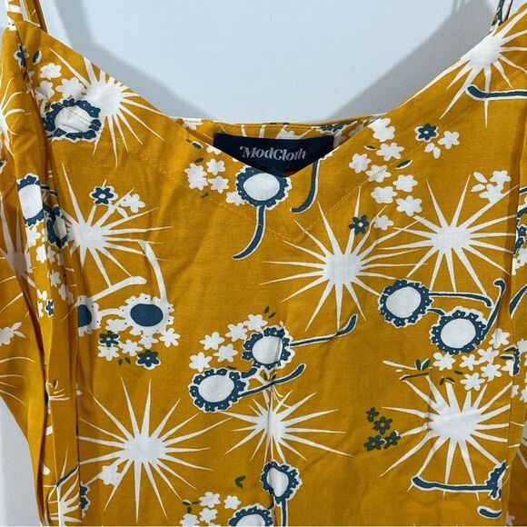 NWT‎ ModCloth On Cloud Nineties Yellow Printed Shift Mini Dress Size LARGE - Picture 8 of 11